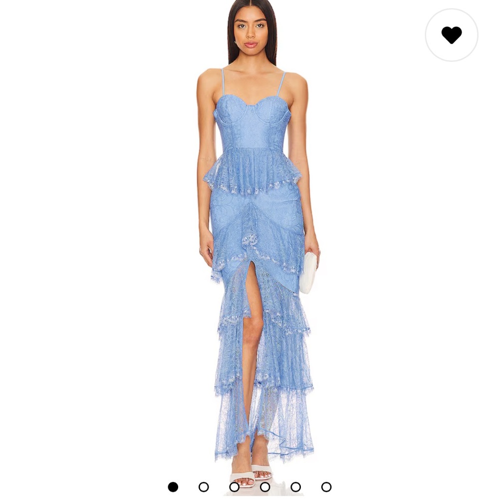 MAJORELLE Strapless Dress in Blue